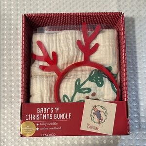 Demdaco Red Antler Headband and Swaddle Set-Brand New!!